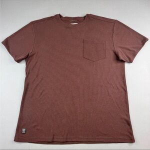 Bearded Goat Mens Large Red Maroon Waffle Pocket T-Shirt